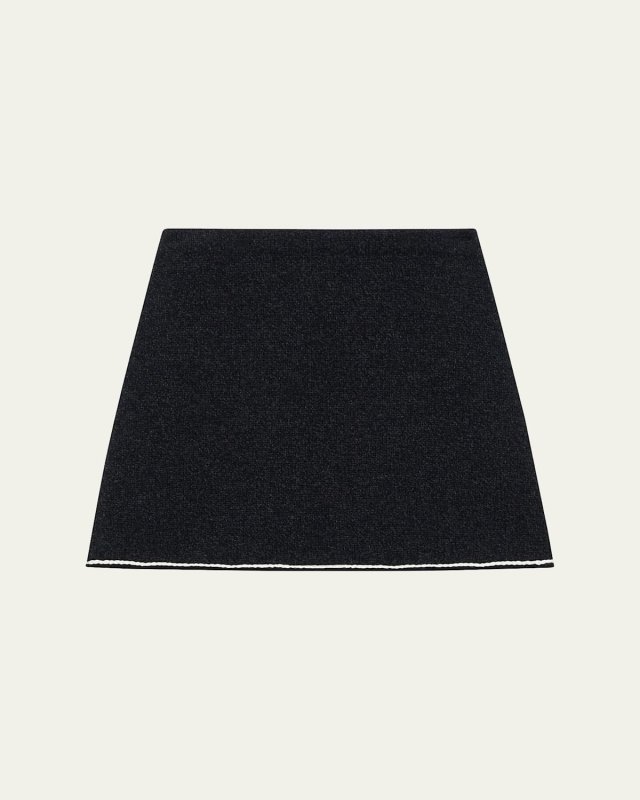 Stitched Wool-Cashmere Mini Skirt